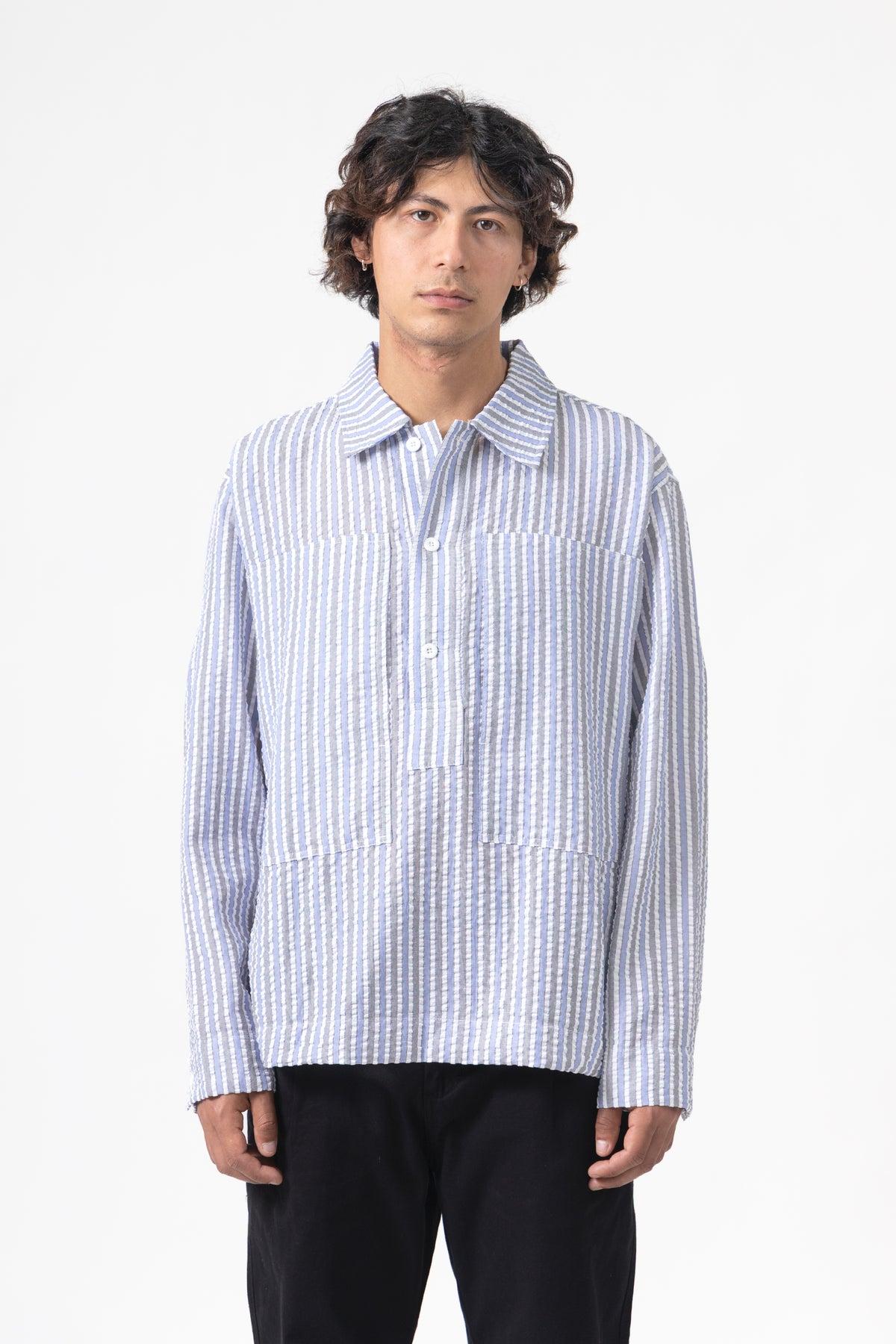 Blacksmith - Striped Military Popover - Blue Product Image