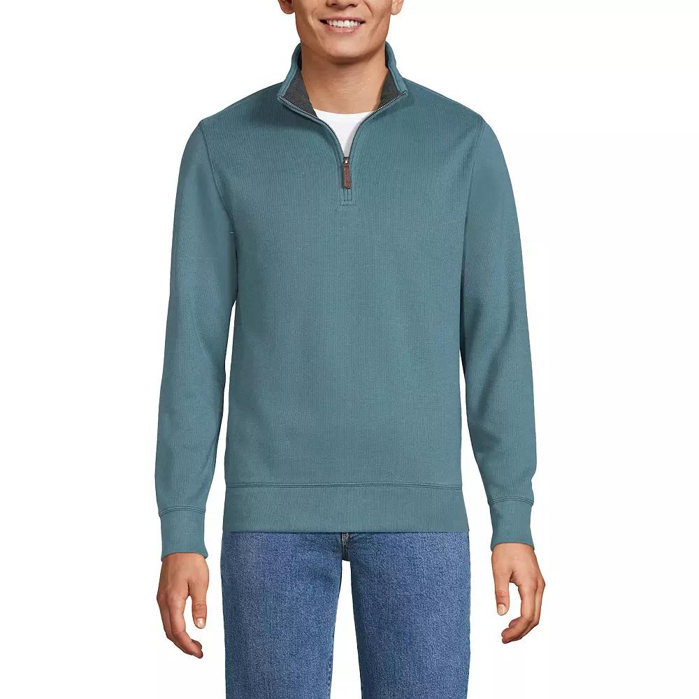 Big & Tall Lands' End Bedford Classic-Fit Ribbed Quarter-Zip Sweater, Men's,  Product Image