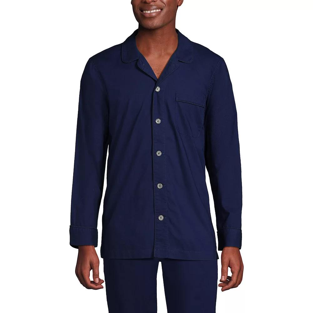 Big & Tall Lands' End Poplin Pajama Sleep Shirt, Men's,  Product Image
