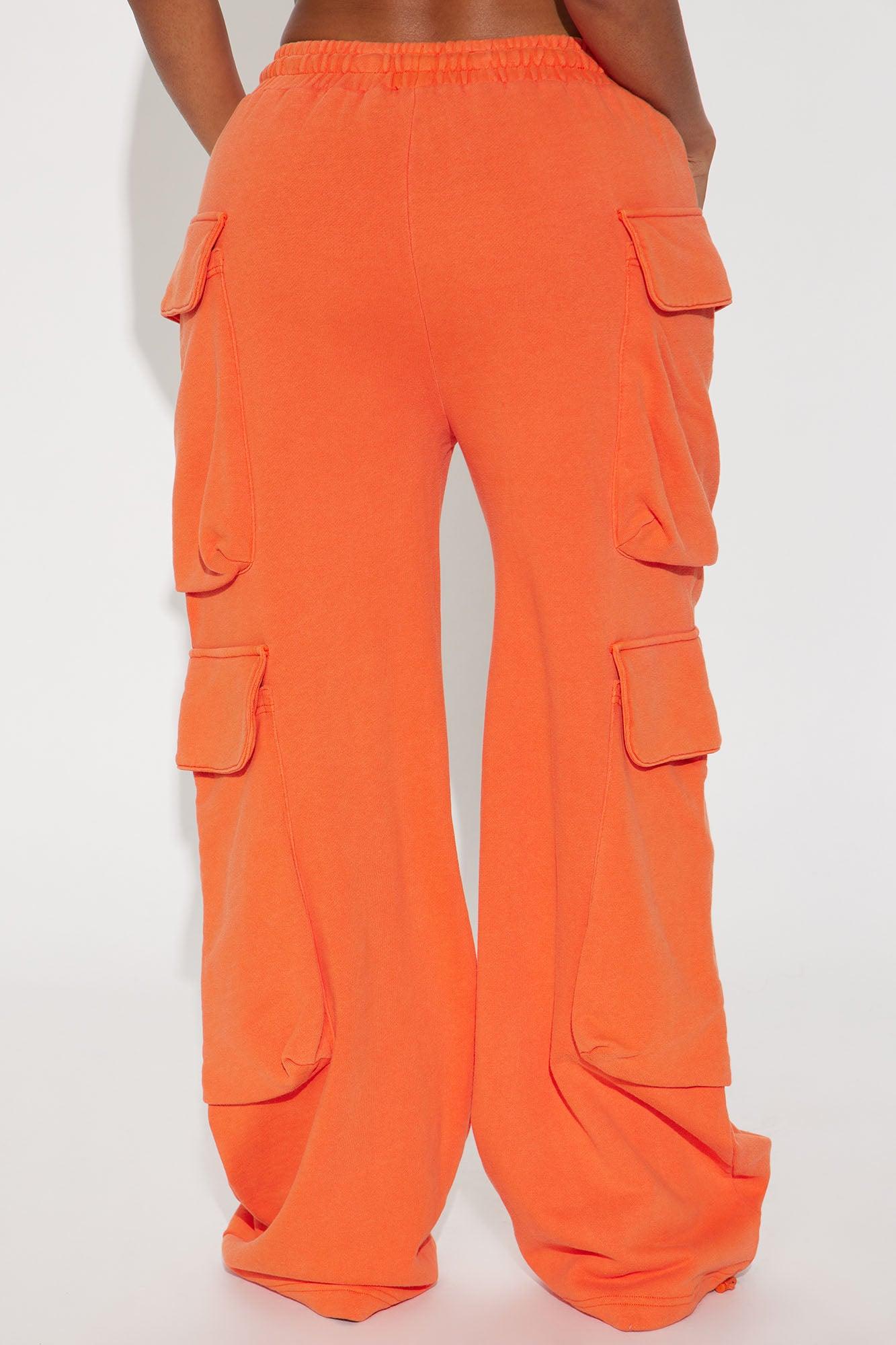 Kayla Cargo Sweatpants - Orange Product Image