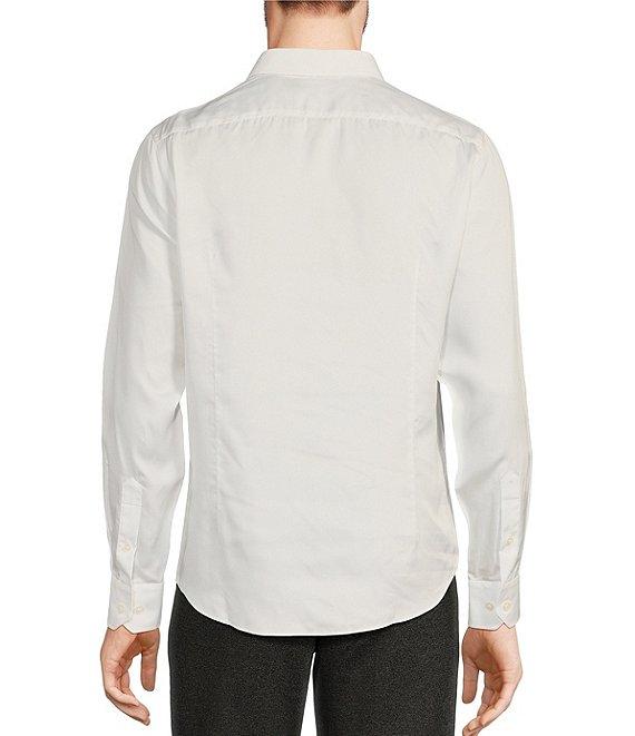 Murano Slim Fit Solid Sateen Long Sleeve Woven Shirt Product Image