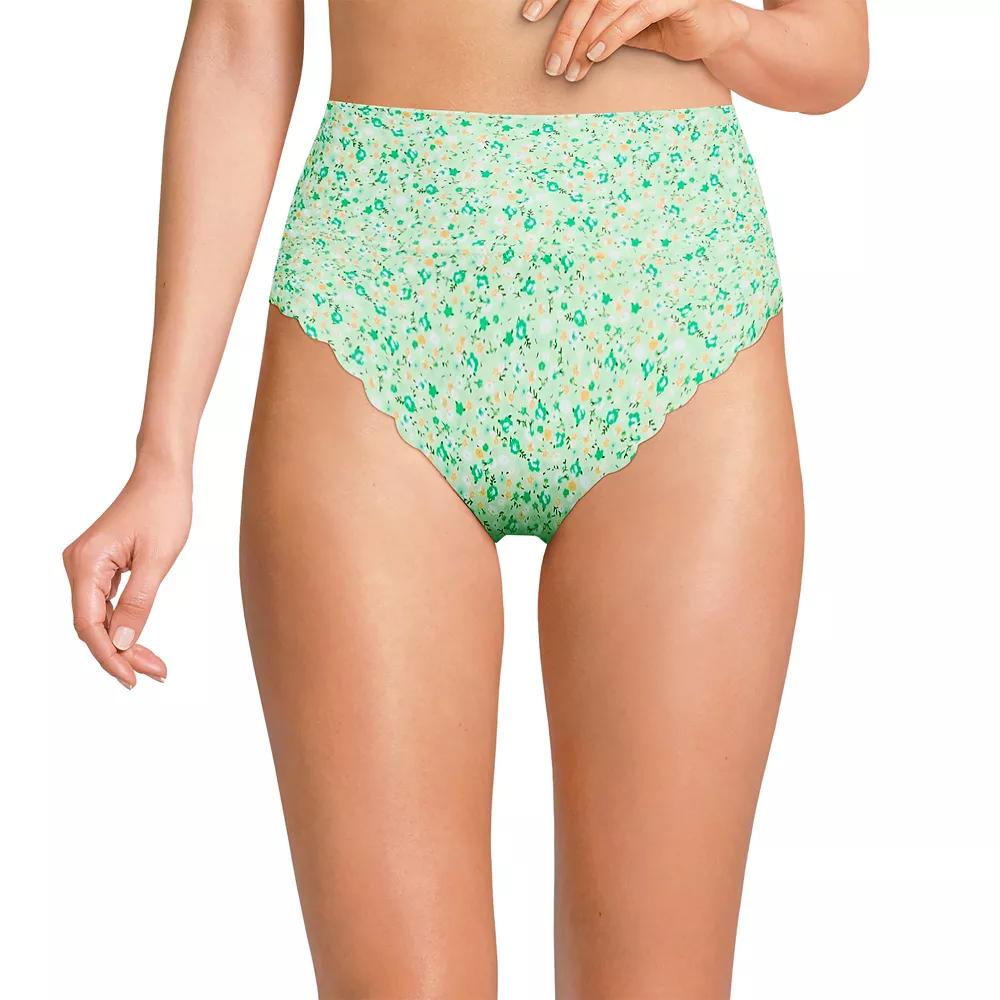 Women's Lands' End Tugless Scallop High Waisted Swim Bottoms,  Product Image