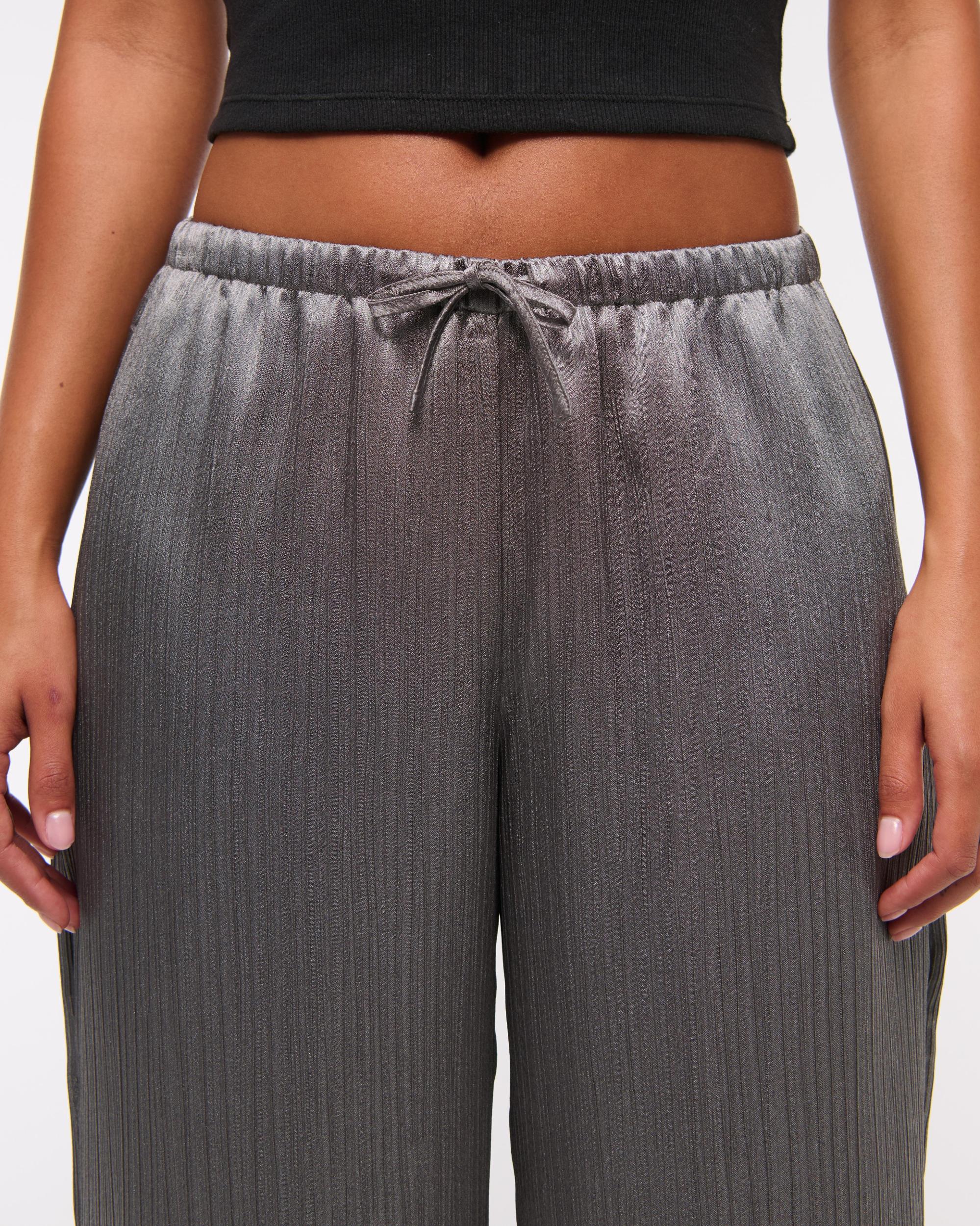 Textured Satin Pull-On Pant Product Image