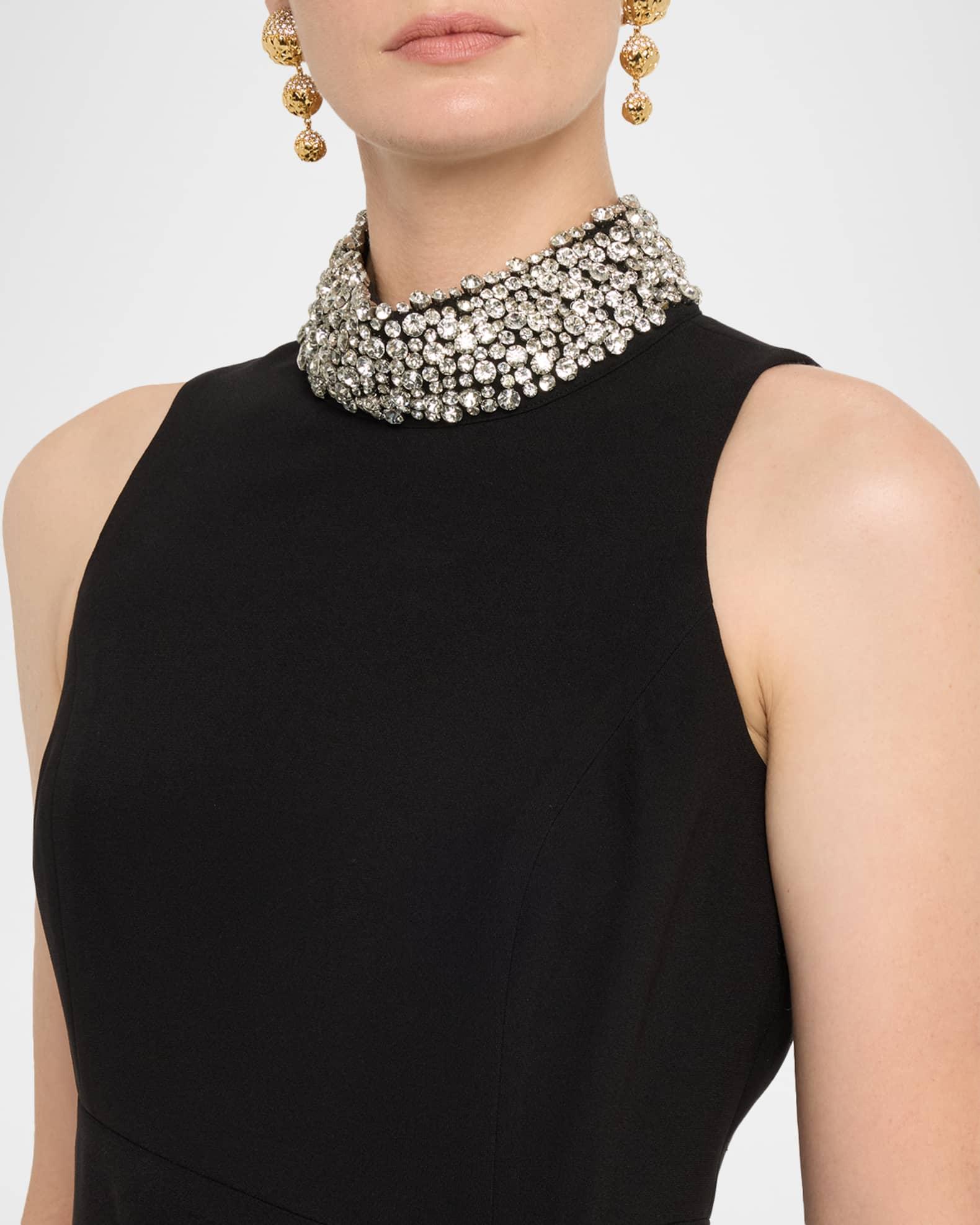 Draped Rhinestone-Embellished Dress Product Image