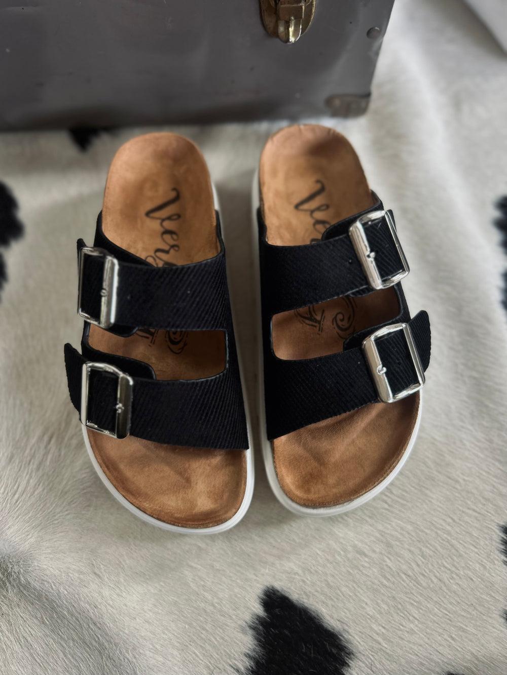 Jazmin Black Platform Sandals Product Image