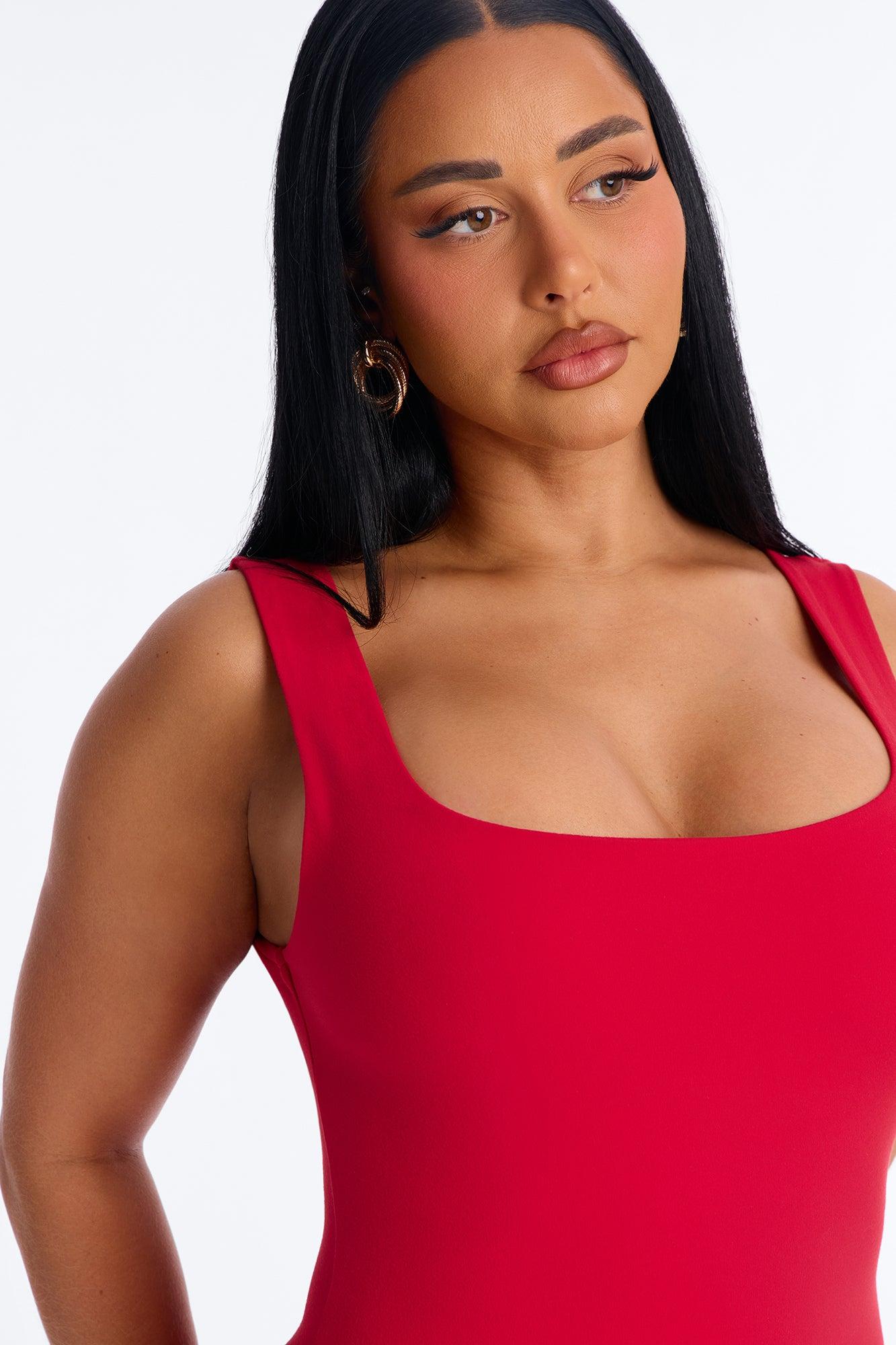Zoey Double Lined Mini Dress - Red Female Product Image