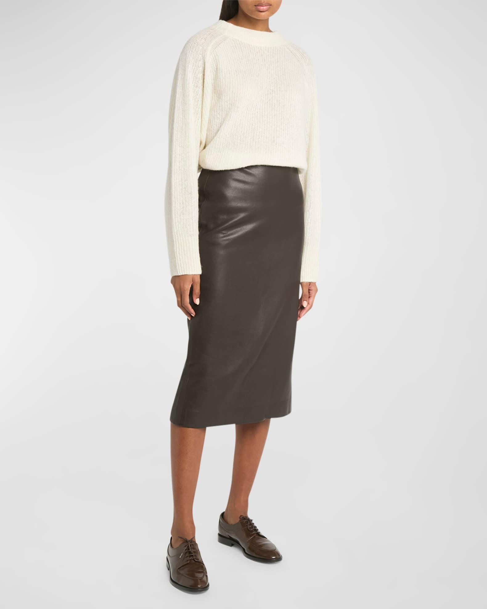 Leather Midi Pencil Skirt Product Image
